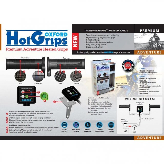 OXFORD Vyhrievané gripy OF690 ADVENTURE Premium 22mm