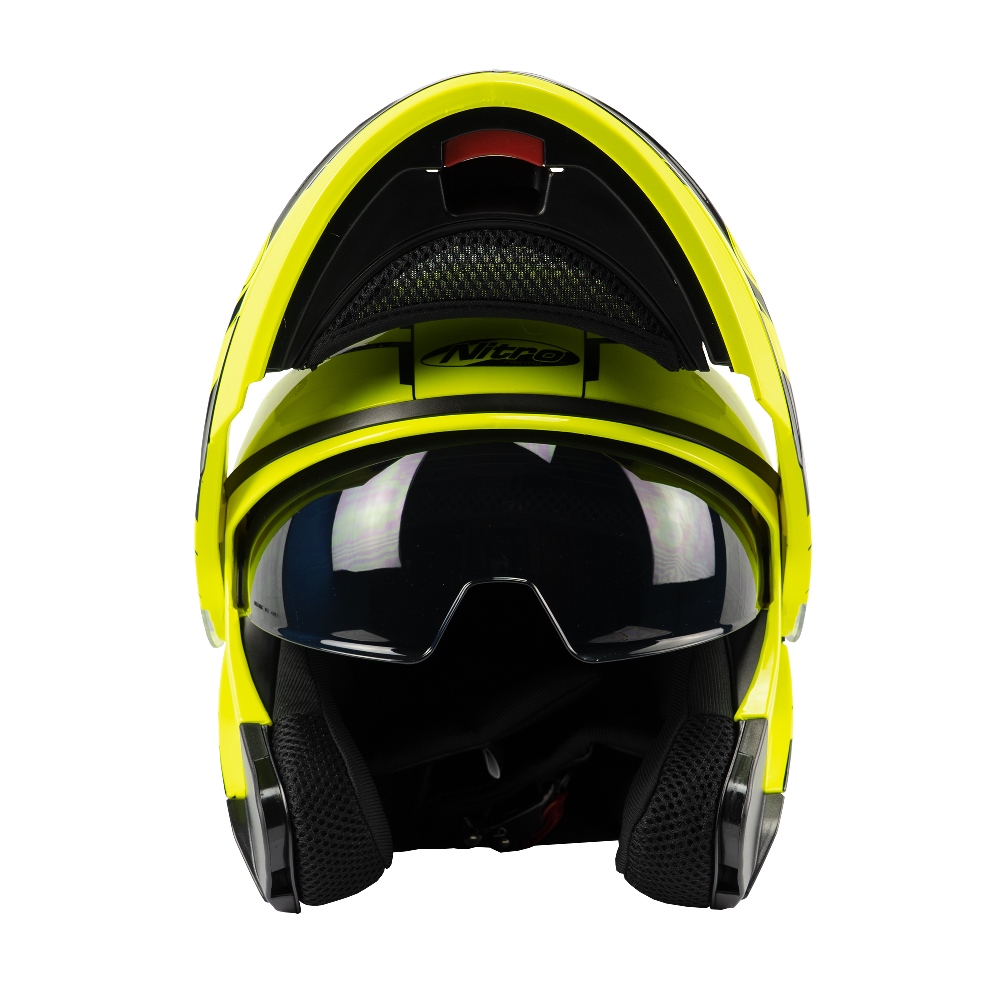 NITRO Vyklápacia moto prilba F350 ANALOG S žltá neón lesklá