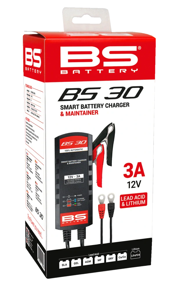 BS-BATTERY Nabíjačka akumulátorov SMART BS30 (vhodná aj pre lithiové batérie) 12V 3A