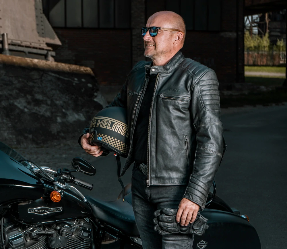 TXR Bunda na motorku Vintage sivá 3XL