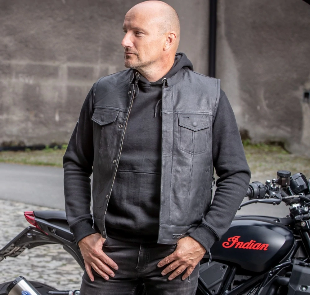 TXR Kožená vesta na motorku Bandit 2 4XL