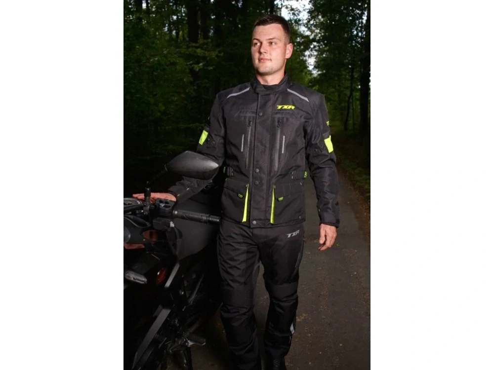 TXR Bunda na motorku Visper čierno-fluo žltá 3XL