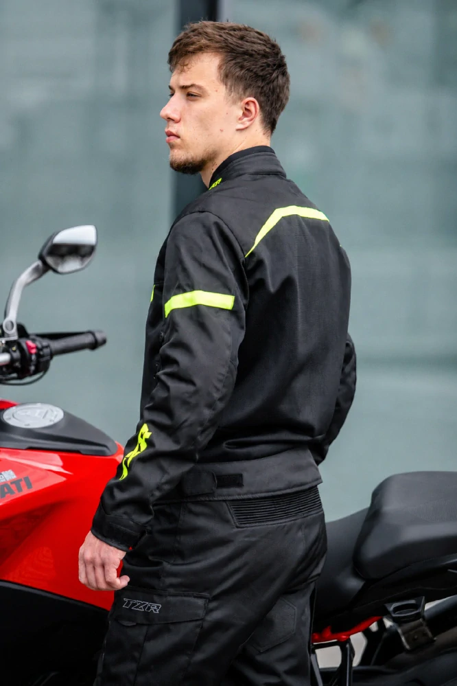 TXR Bunda na motorku Breeze čierno-fluo žltá L