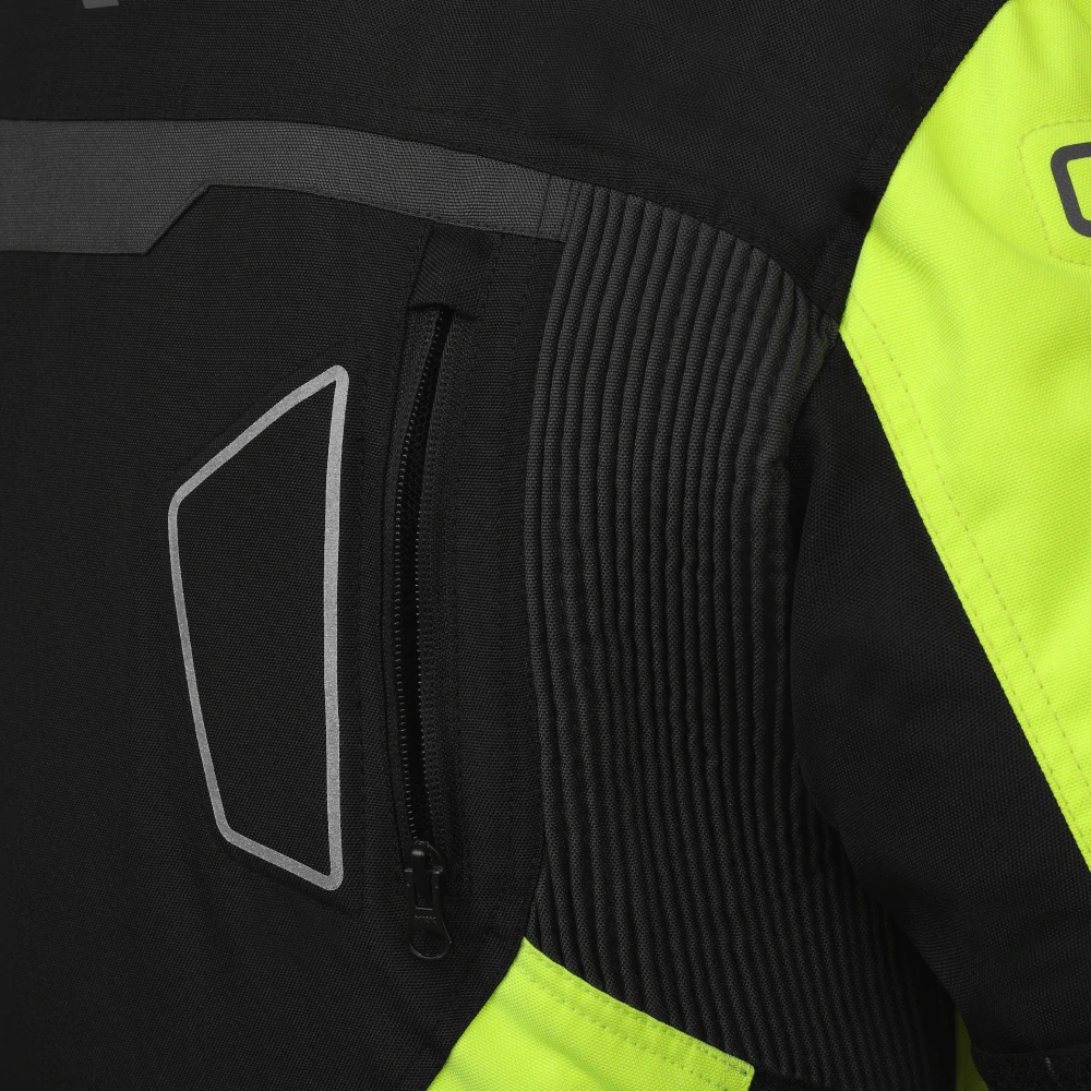 TXR Bunda na motorku Compass čierno-šedo-fluo žltá S