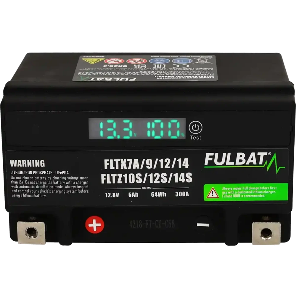 FULBAT Lítiová motocyklová batéria FLTX7A/9/12/14 - FLTZ10S/12S/14S 12V 5Ah 300A