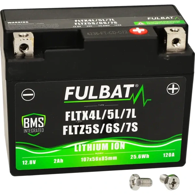 FULBAT Lítiová motocyklová batéria FLTX4L/5L/7L - FLTZ5S/6S/7S 12V 2Ah 120A