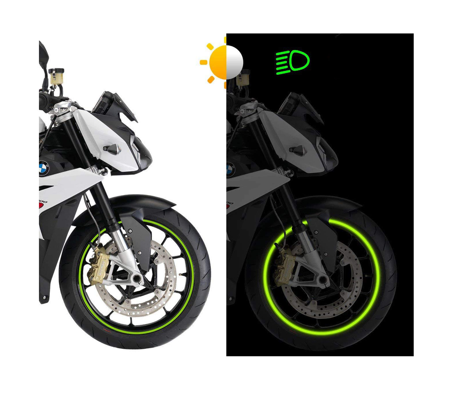 NEW LABEL MOTO páska na kolesá zelená