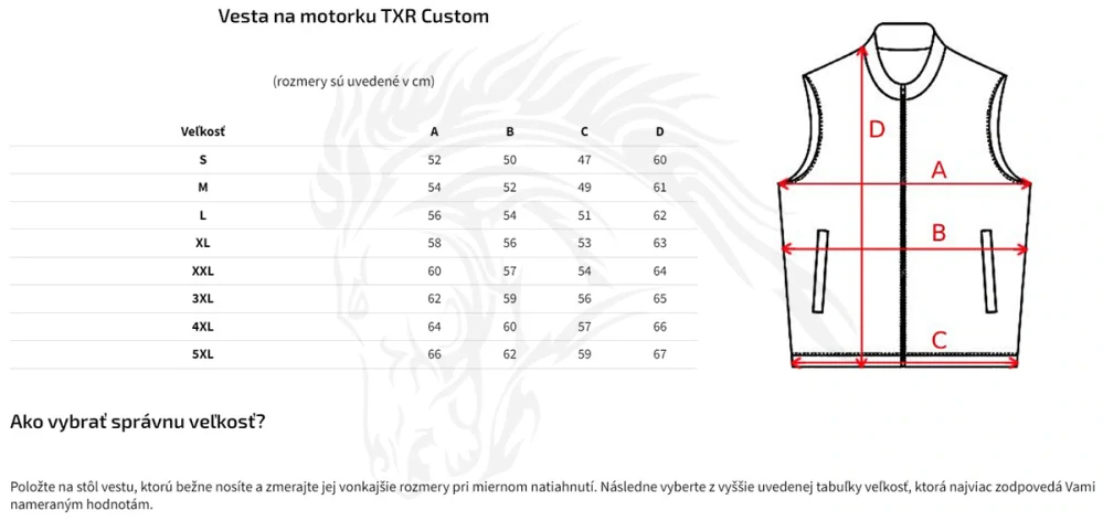 TXR Kožená vesta na motorku Custom XL