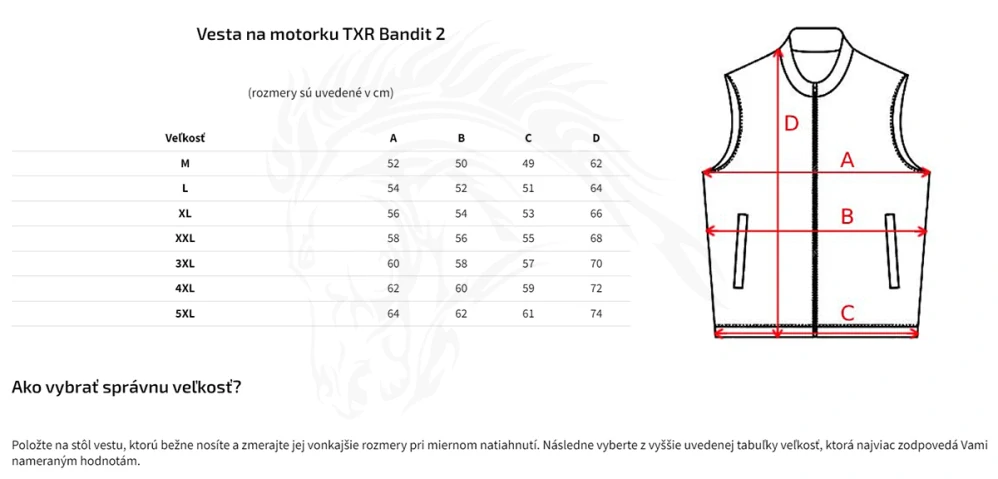 TXR Kožená vesta na motorku Bandit 2 M
