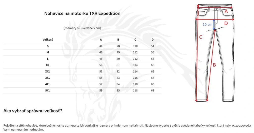 TXR Nohavice na motorku Expedition čierne S
