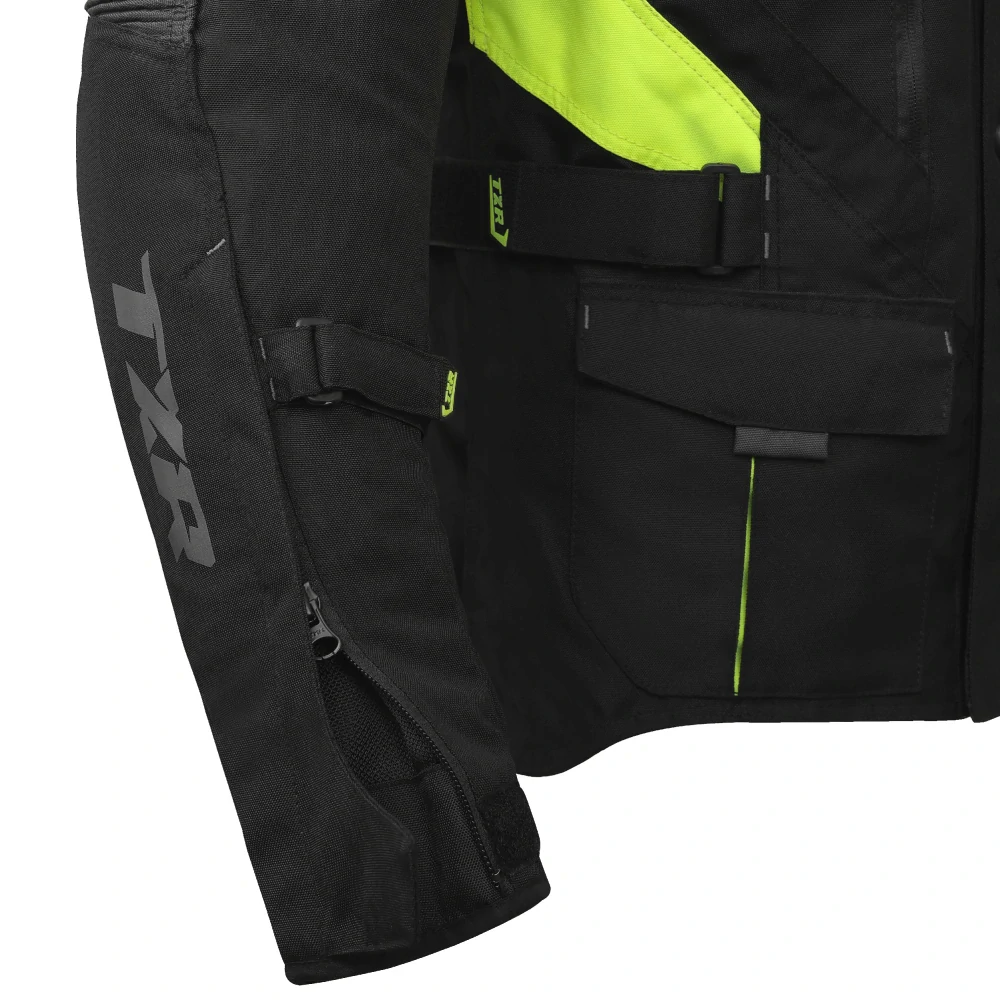 TXR Bunda na motorku Compass čierno-šedo-fluo žltá S