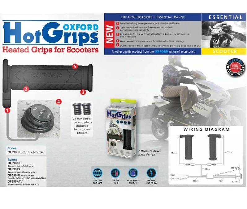OXFORD Vyhrievané gripy OF772 Hotgrips SCOOTER 22mm