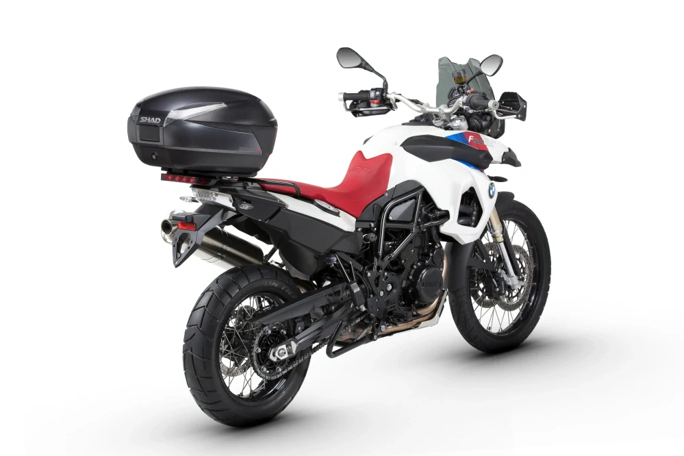 SHAD Vrchný kufor na motorku  s farebným krytom SH48 Karbón so zámkom PREMIUM SMART