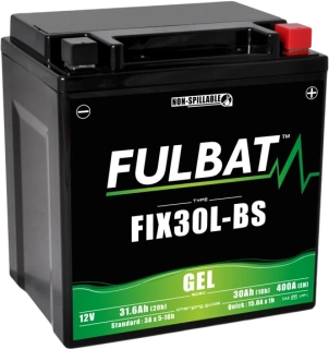 FULBAT FIX30L-BS 12V 30Ah 400A 165x125x175mm P+ GEL bezúdržbová motobatéria