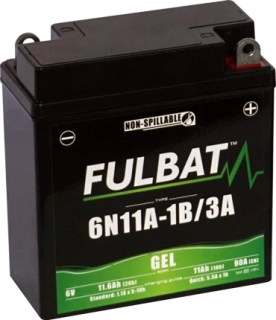 FULBAT 6N11A-1B/3A 6V 11Ah 90A 121x58x130mm P+ GEL bezúdržbová motobatéria