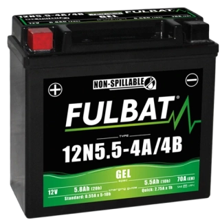 FULBAT 12N5.5-4A 12V 5,5Ah 70A 135x60x130mm L+ GEL bezúdržbová motobatéria