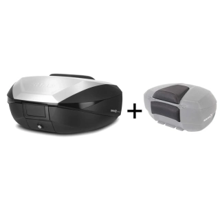 SHAD Vrchný kufor na motorku SH59X D0B59200 čierny  s hliníkovým krytom (rozšíriteľná koncepcia) s PREMIUM SMART zámok a opierka chrbta