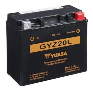 YUASA Motobatéria HP MF AGM GYZ20L 12V 20Ah 250A (175x87x155mm) T4 "+ P"