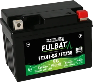 FULBAT FTX4L-BS / FTZ5S 12V 5Ah 70A (YTX4L-BS / YTZ5S) 113x70x85mm P+ GEL bezúdržbová motobatéria