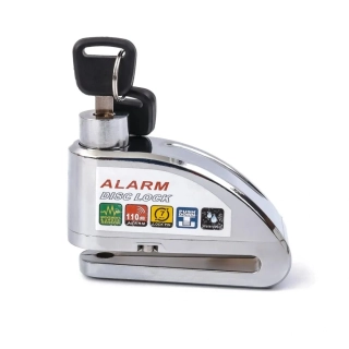 TXR Zámok na motorku s alarmom 110dB chróm