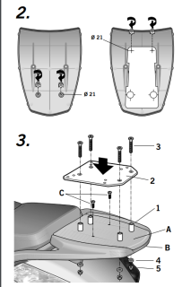 SHAD Montážna sada pre Horný kufor Top master A0TL13ST APRILIA Atlantic