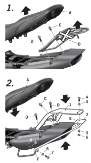 SHAD Montážna sada pre Horný kufor Top master Y0YB15ST YAMAHA YBR 125 '05