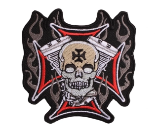 TXR Moto nášivka kríž-valce-lebka