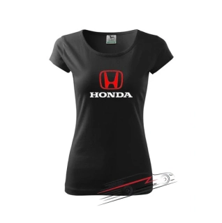 Dámske tričko s motívom Honda L čierne