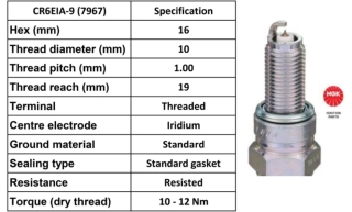 NGK Zapaľovacia sviečka CR6EIA-9 Irídium