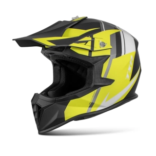 TXR Motokrosová prilba Fury čierno-šedo-bielo-žltá XL