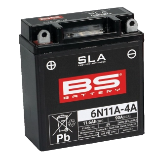 BS-BATTERY 6N11A-4A 6V 11Ah 90A 121x58x130mm L+ AGM bezúdržbová motobatéria