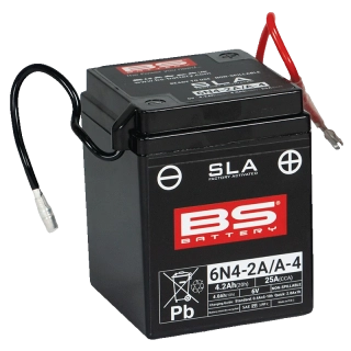 BS-BATTERY 6N4-2A/A-4 6V 4Ah 25A (6N4-2A, 6N4-2A-4) 71x71x93mm P+ AGM bezúdržbová motobatéria