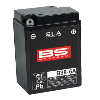 BS-BATTERY B38-6A 6V 13Ah 105A 119x83x161mm P+ AGM bezúdržbová motobatéria