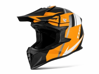 TXR Motokrosová prilba Fury čierno-šedo-bielo-oranžová XXL