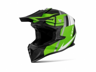 TXR Motokrosová prilba Fury čierno-šedo-bielo-zelená M