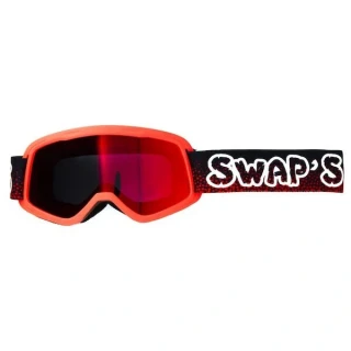 SWAPS Detské motokrosové okuliare Cross BUBBLE KID červeno-zlaté irídiové sklo červené