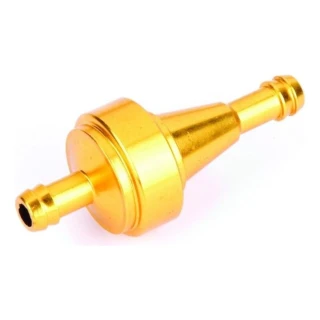 Palivový filter na motorku 6 mm (1/4") rozoberateľný zlatý
