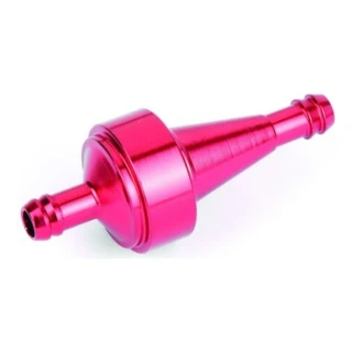 Palivový filter na motorku 6 mm (1/4") rozoberateľný červený