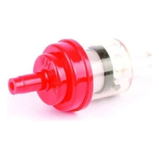 Palivový filter na motorku 6 mm (1/4") červený