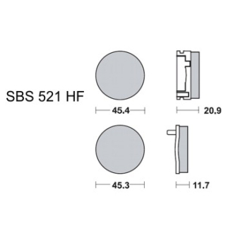 SBS Brzdové doštičky 521HF