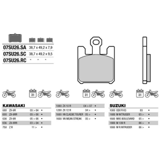 BREMBO brzdové dosky moto 07SU26SA