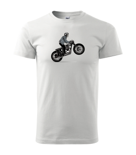 Pánske tričko s moto motívom 91 Kostra Cafe racer