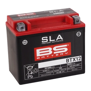BS-BATTERY BTX12 12V 10Ah 180A (YTX12) 150x87x130mm L+ AGM bezúdržbová motobatéria