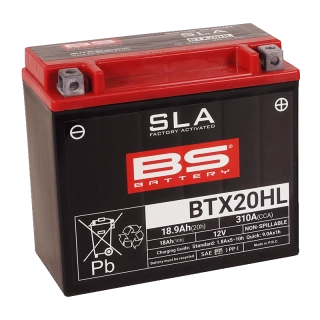 BS-BATTERY BTX20HL 12V 18Ah 310A (YTX20HL) 175x87x155mm P+ AGM bezúdržbová motobatéria