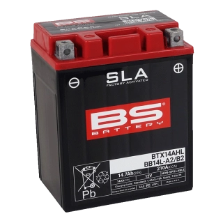 BS-BATTERY BTX14AHL / BB14L-A2/B2 12V 14Ah 210A (YTX14AHL, YB14L-A2, YB14L-B2) 135x90x164mm P+ AGM bezúdržbová motobatéria