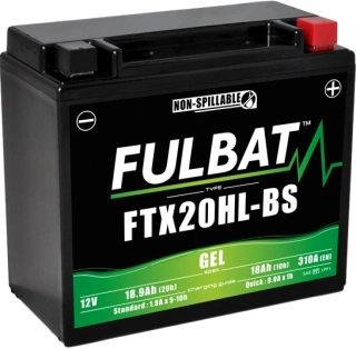FULBAT FTX20HL-BS 12V 18Ah 310A (YTX20HL-BS) 175x87x155mm P+ GEL bezúdržbová motobatéria