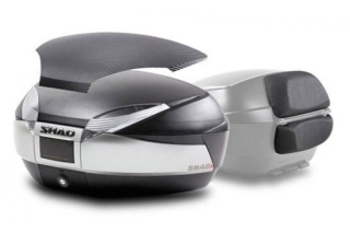 SHAD Vrchný kufor na motorku SH48 nový titán vr. opierky, karbónového víka a zámku PREMIUM lock