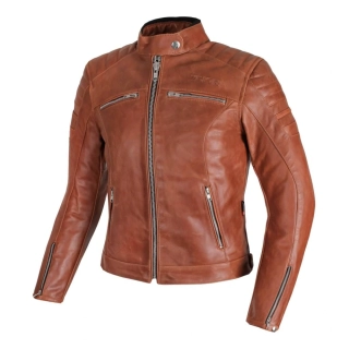TXR Dámska kožená bunda na motorku Carmen hnedá M