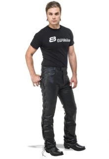 TXR Nohavice na motorku Kansas so šnurovaním čierne 4XL