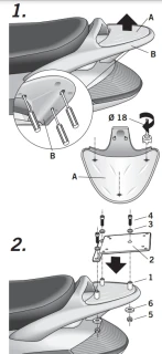 SHAD Montážna sada pre Horný kufor Top master V0BV22ST PIAGGIO BEVERLY 125 / 200 '02